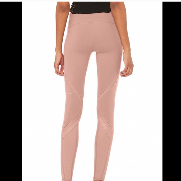 NEW • Alo Yoga • Epic Mesh Pink Leggings Quartz - Picture 5 of 8